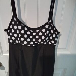 Danify Polka Dot Black and White Women's Swim Dress